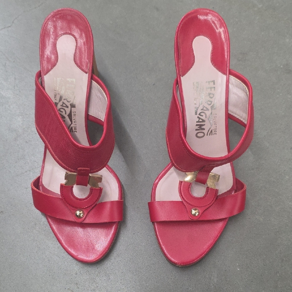 Salvatore Ferragamo Red Heeled Sandals